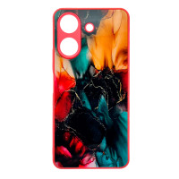 Чехол накладка Marble Glass Xiaomi Redmi 13C / Poco C65 Розовый