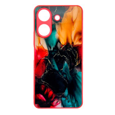 Чехол накладка Marble Glass Xiaomi Redmi 13C / Poco C65 Розовый