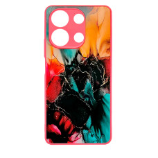 Чехол накладка Marble Glass Xiaomi Redmi Note 13 4G Розовый