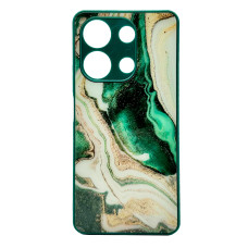 Чехол накладка Marble Glass Xiaomi Redmi Note 13 4G Зеленый