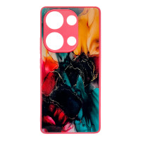 Чохол накладка Marble Glass Xiaomi Redmi Note 13 Pro 4G / Note 14S Рожевий