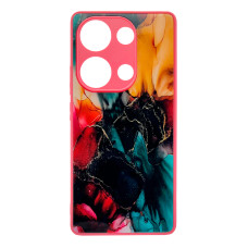 Чохол накладка Marble Glass Xiaomi Redmi Note 13 Pro 4G / Note 14S Рожевий