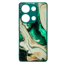 Чохол накладка Marble Glass Xiaomi Redmi Note 13 Pro 4G / Note 14S Зелений