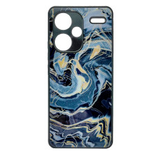 Чохол накладка Marble Glass Xiaomi Redmi Note 13 Pro+ Plus Графітовий