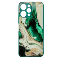 Чехол накладка Marble Glass Xiaomi Redmi 12 4G Зеленый