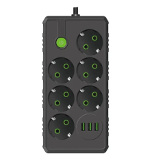 Удлинитель UA Power F17U на 6 розеток + 3USB 4м Black