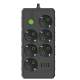 Подовжувач UA Power F17U на 6 розеток + 3USB 4м Black