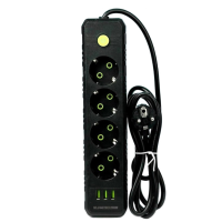 Удлинитель UA Power F43U на 4 розетки + 3USB 4м Black