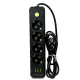 Подовжувач UA Power F43U на 4 розетки + 3USB 4м Black