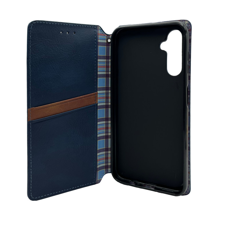 Чехол книжка кожаный Cubic Samsung A14 синий