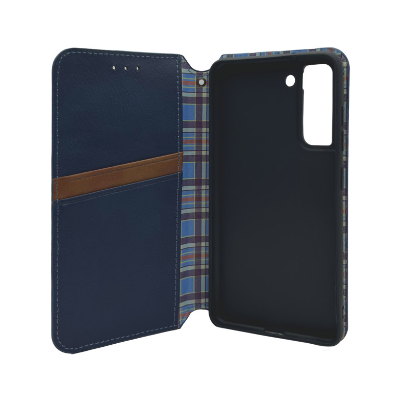 Чохол книжка шкіряний Cubic Samsung S21 FE синій