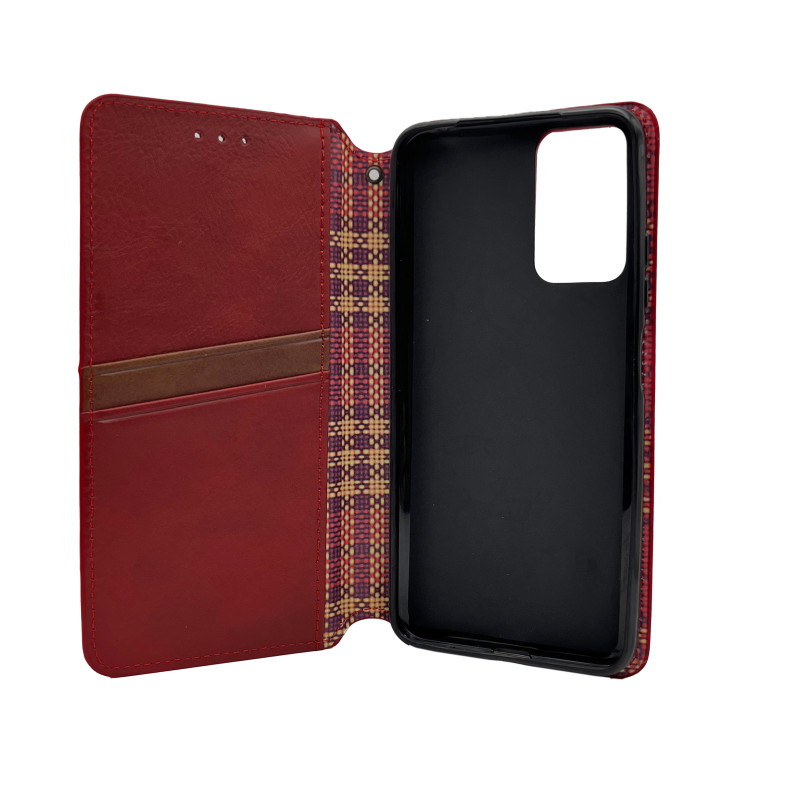 Чехол книжка кожаный Cubic Xiaomi Redmi Note 12S красный