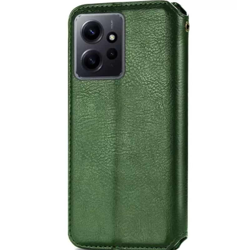 Чехол книжка кожаный Cubic Xiaomi Redmi Note 12 4G зеленый