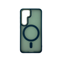 Чехол накладка Matte Corrugated Camera with MagSafe Samsung S25 Зеленый