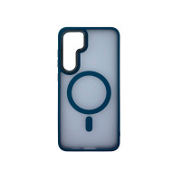 Чехол накладка Matte Corrugated Camera with MagSafe Samsung S24 Plus Синий