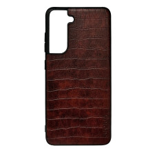 Чохол накладка AIORIA Crocodile Texture Samsung S21 FE Темно-коричневий