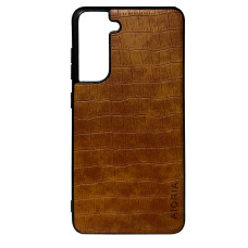 Чохол накладка AIORIA Crocodile Texture Samsung S21 FE Світло-коричневий