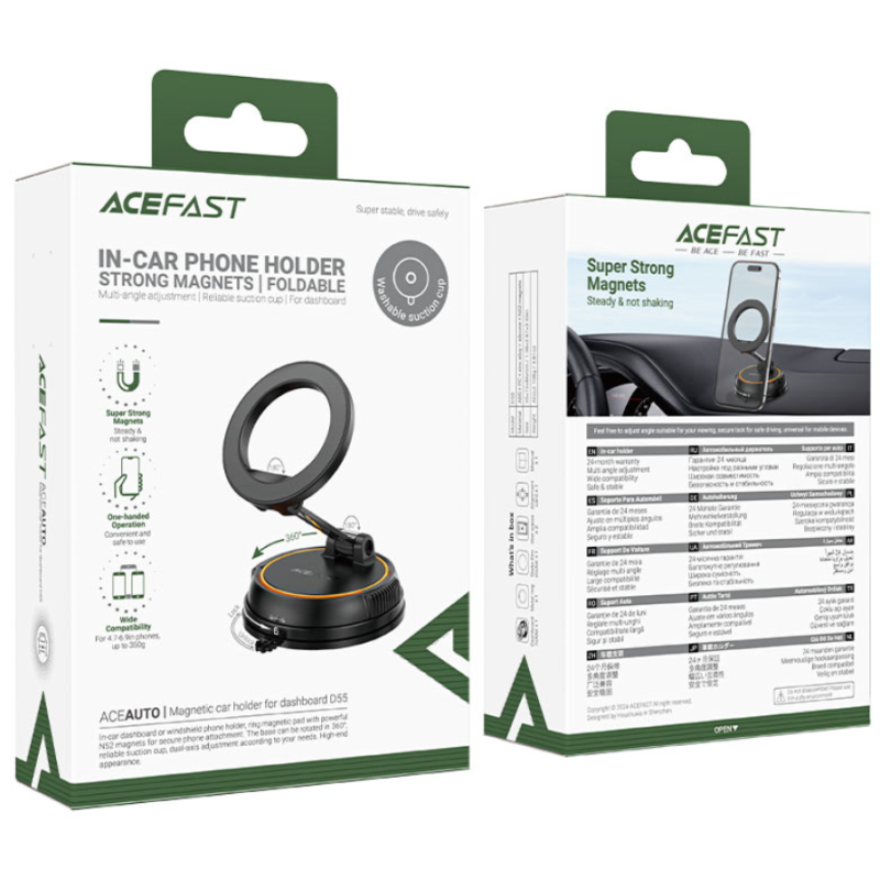 Автотримач AceFast D55 Magnetic з бездротовою зарядкою
