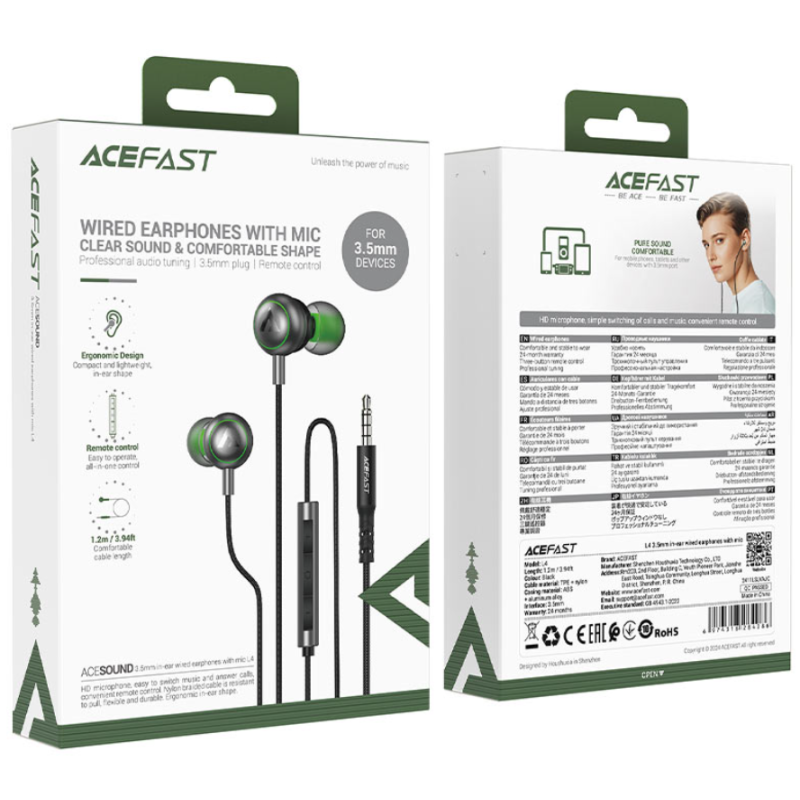 Навушники AceFast L4 3.5mm Black