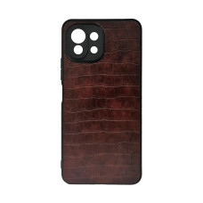 Чехол накладка AIORIA Crocodile Texture Xiaomi Mi 11 lite Темно-коричневый