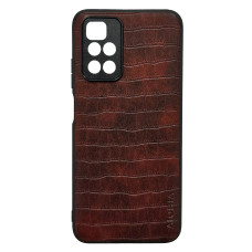 Чехол накладка AIORIA Crocodile Texture Xiaomi Redmi 10 Темно-коричневый