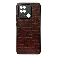 Чехол накладка AIORIA Crocodile Texture Xiaomi Redmi 10C Темно-коричневый