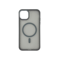 Чохол накладка Wavy Pattern Matte Corrugated Camera Magnetic iPhone 13 / 14 сірий