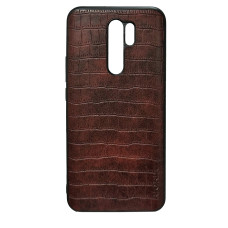 Чехол накладка AIORIA Crocodile Texture Xiaomi Redmi 9 Темно-коричневый