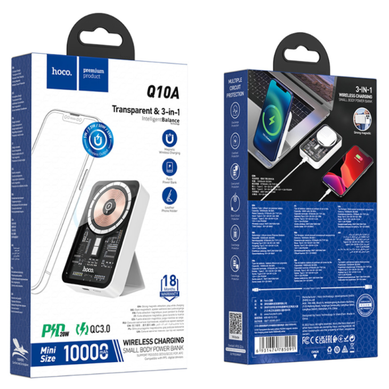 Power Bank Hoco Q10A 10000mAh 20W Wireless Charging