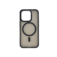 Чохол накладка Wavy Pattern Matte Corrugated Camera Magnetic iPhone 15 Pro Max чорний