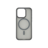 Чехол накладка Wavy Pattern Matte Corrugated Camera Magnetic iPhone 15 Pro серый