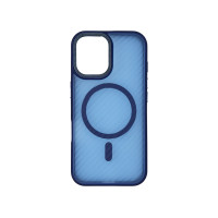 Чохол накладка Wavy Pattern Matte Corrugated Camera Magnetic iPhone 16 синій