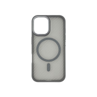 Чохол накладка Wavy Pattern Matte Corrugated Camera Magnetic iPhone 16 сірий