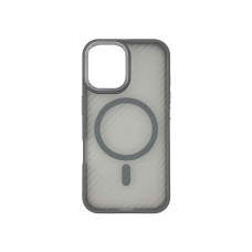 Чехол накладка Wavy Pattern Matte Corrugated Camera Magnetic iPhone 16 серый