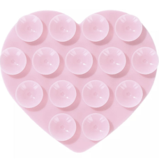 Держатель-присоска для мобильного телефона Double Side Silicone Heart Lite Pink