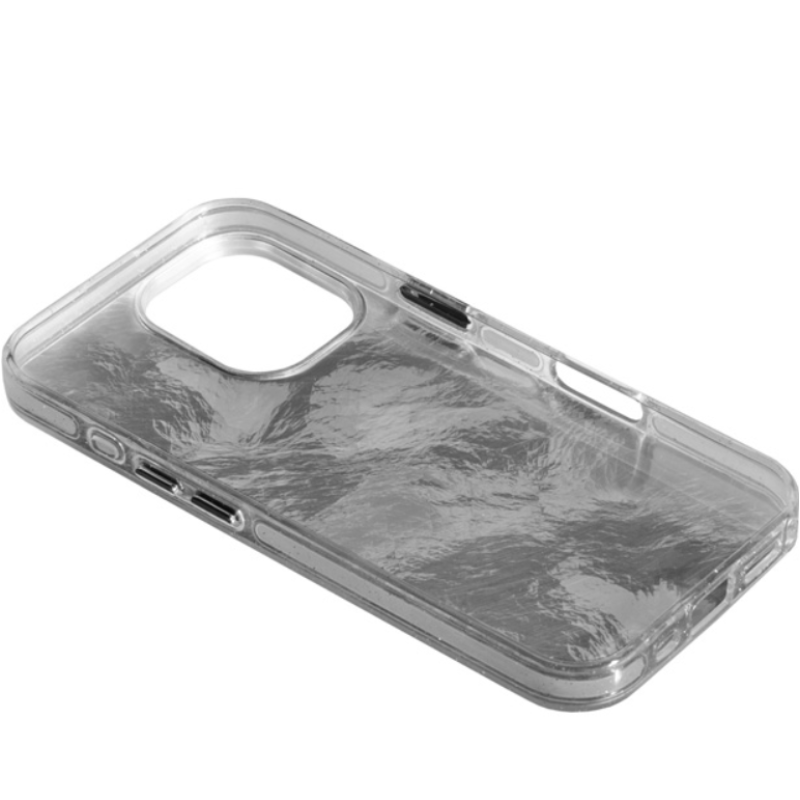Чехол накладка Marble iPhone 16 Pro Silver