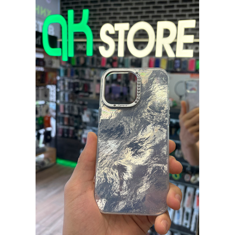 Чехол накладка Marble iPhone 15 Pro Max Silver