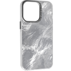Чехол накладка Marble iPhone 15 Pro Silver