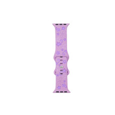 Ремешок Apple Watch Flowers silicone 42/44/45/49 mm Purple