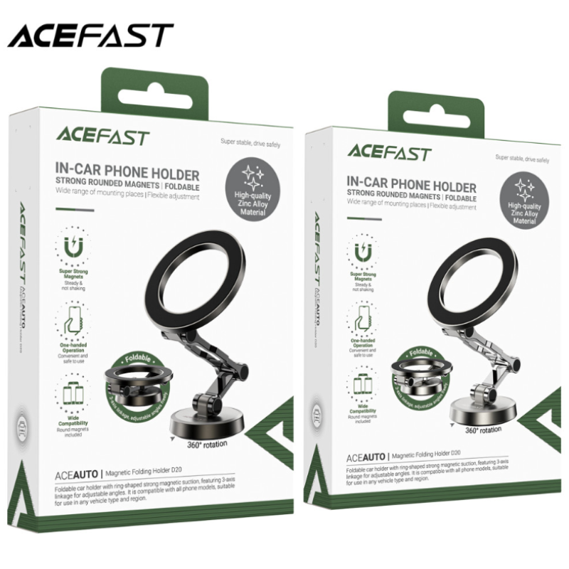 Автодержатель AceFast D20 magnetic round 360'