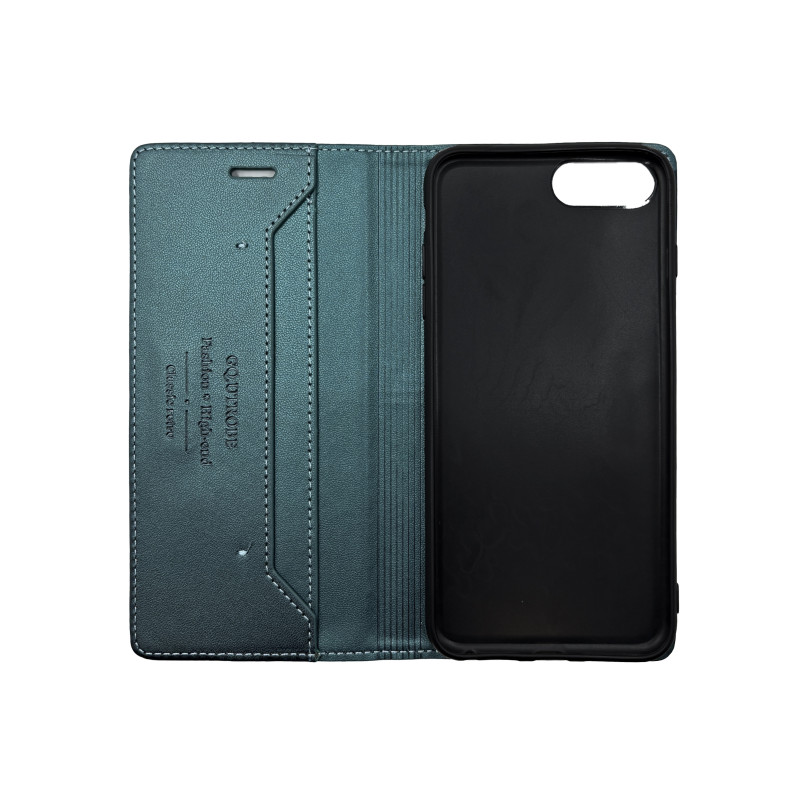 Чехол книжка кожаная GQ iPhone 6+/7+/8+ Зеленая