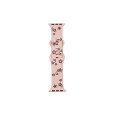Ремешок Apple Watch Flowers silicone 42/44/45/49 mm Пудра