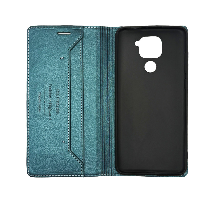 Чехол книжка кожаный GQ Xiaomi Redmi Note 9 Зеленый