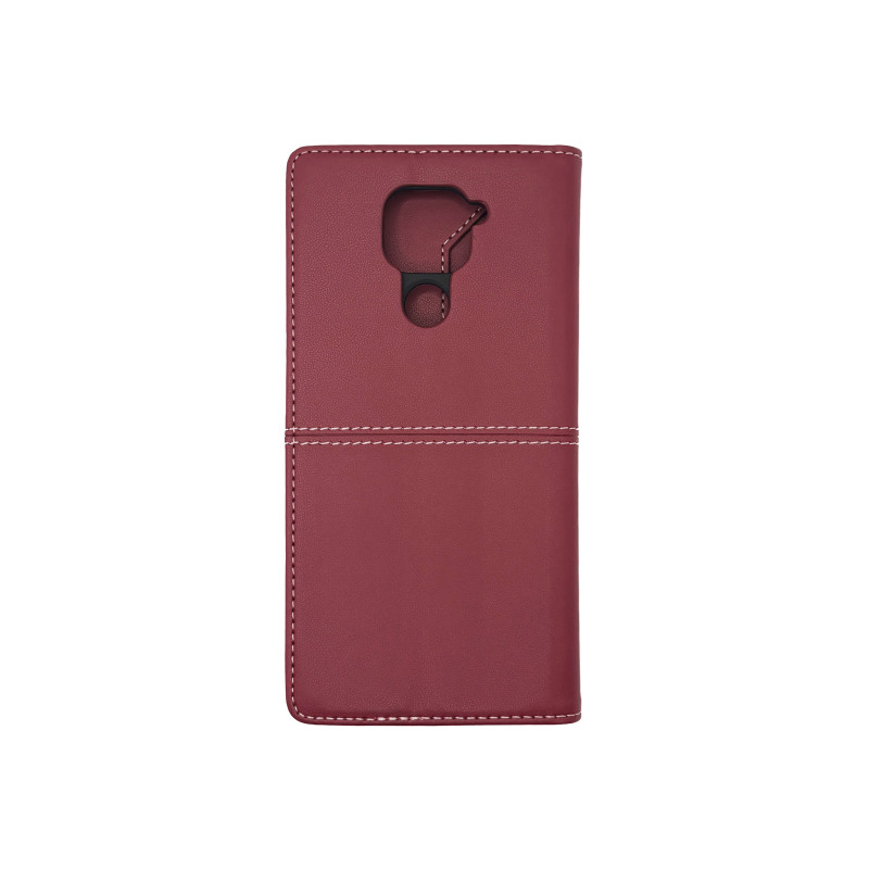 Чохол книжка шкіряний GQ Xiaomi Redmi Note 9 Бордовий