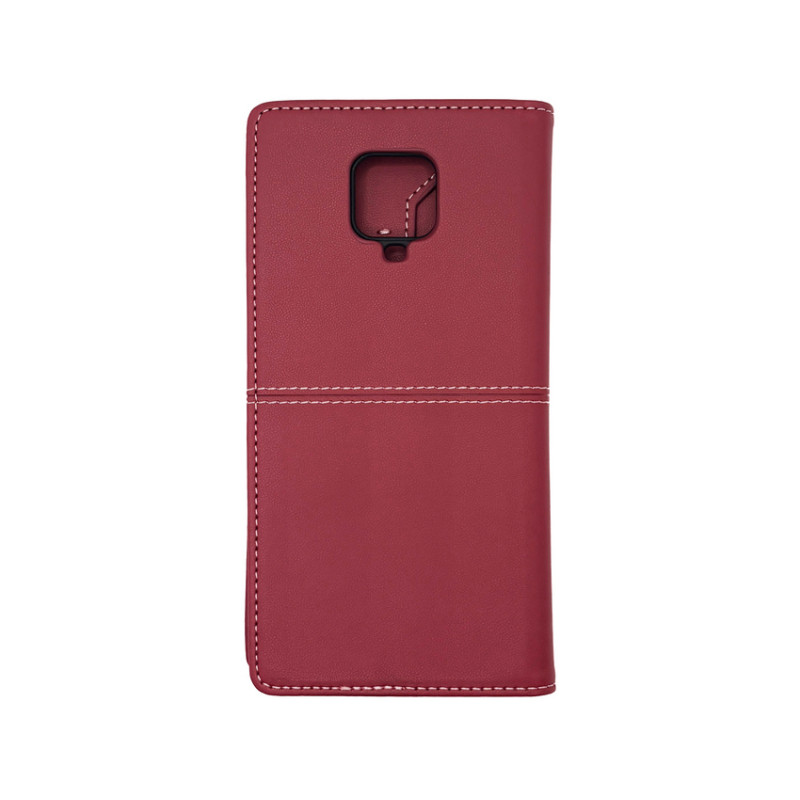Чехол книжка кожаный GQ Xiaomi Redmi Note 9s / Pro / Max Бордовый