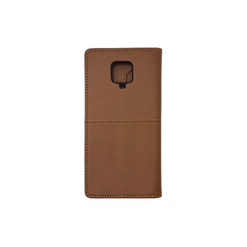 Чехол книжка кожаный GQ Xiaomi Redmi Note 9s / Pro / Max Коричневый