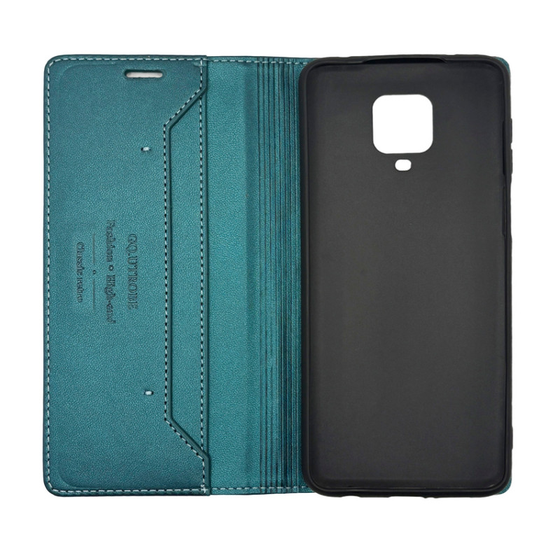 Чехол книжка кожаный GQ Xiaomi Redmi Note 9s / Pro / Max Зеленый