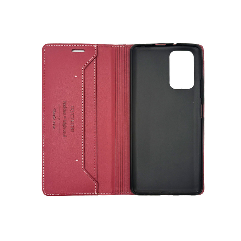 Чехол книжка кожаный GQ Xiaomi Redmi Note 10 / 10s Бордовый