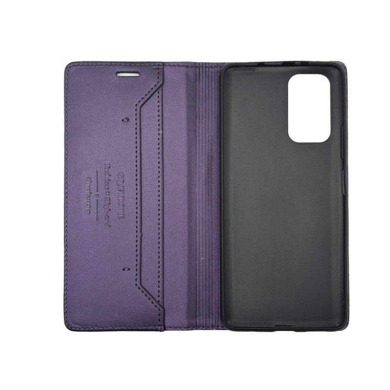 Чехол книжка кожаный GQ Xiaomi Redmi Note 10 Pro / Max Фиолетовый