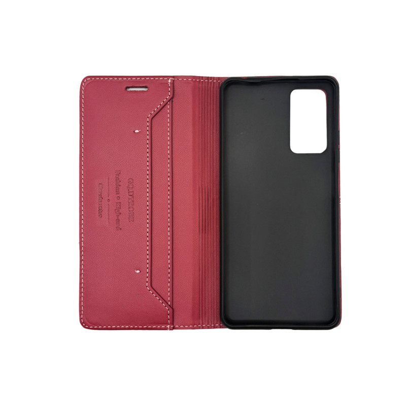 Чохол книжка шкіряний GQ Xiaomi Redmi Note 11 Pro / Note 12 Pro 4G / Poco X4 Pro NFC Бордовий